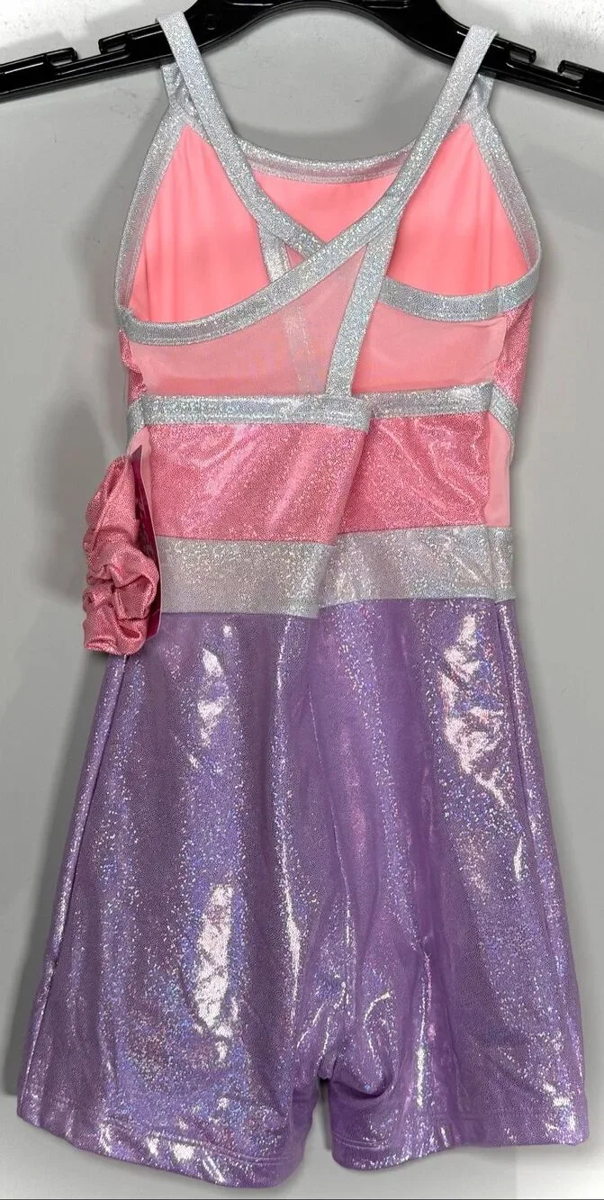 Justice leotard with hair scrunchie size 6-7